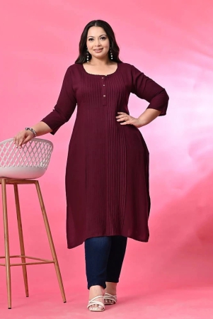 prettyplus-by-desinoorcom-rayon-solid-straight-womens-kurti-wine-pack-of-1-none