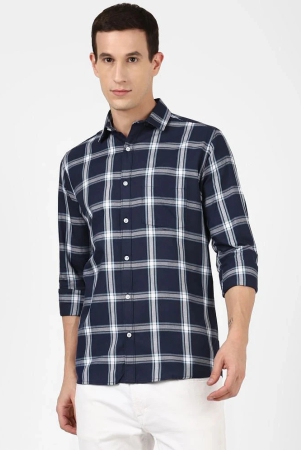 urbanmark-mens-100-cotton-full-sleeves-slim-fit-check-casual-shirt-navy-none