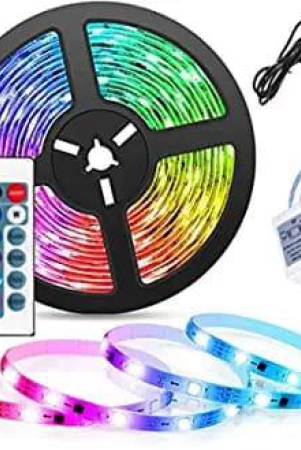 5 Meter Led Strip Lights Waterproof Led Light Strip with RGB Color Changing Light Strip with Remote Controller and Supply for Home (Multicolor)