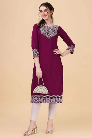 vrunda-fashion-wine-rayon-womens-straight-kurti-pack-of-1-none