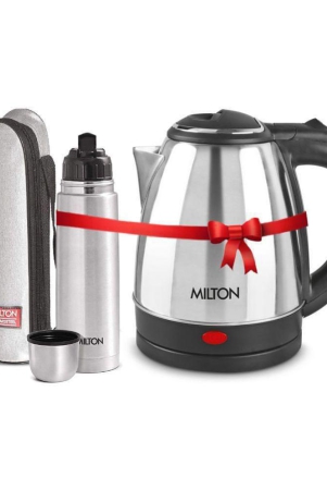 milton-combo-set-go-electro-15-ltrs-electric-kettle-and-flip-lid-500-ml-silver-thermosteel-hot-or-cold-stainless-steel-water-bottle-with-jacket