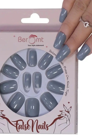 glossy-square-nails-nail-kit-included-dark-gray