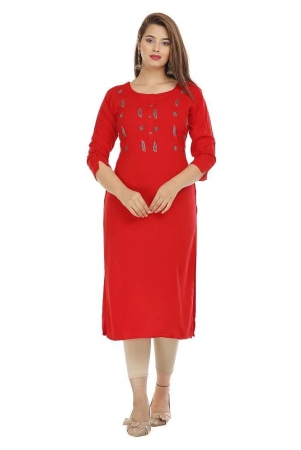 highlight-fashion-export-red-rayon-womens-straight-kurti-xl