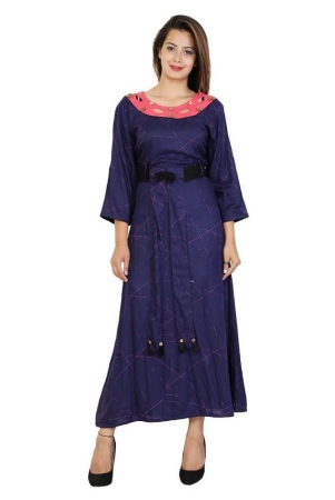 rangun-blue-crepe-womens-straight-kurti-m