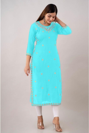 kapadia-turquoise-rayon-womens-straight-kurti-pack-of-1-turquoise