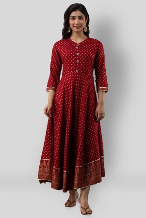 lee-moda-maroon-rayon-womens-flared-kurti-pack-of-1-xxl