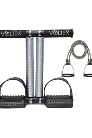 voltex-tummy-trimmer-double-spring-abs-exerciser-for-men-and-women-rubber-double-toning-tube-red-medium-resistance-assorted