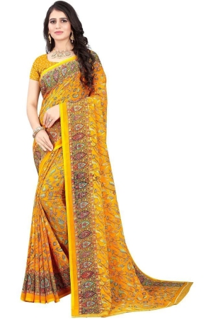 leelavati-yellow-chiffon-saree-with-blouse-piece-pack-of-1-yellow