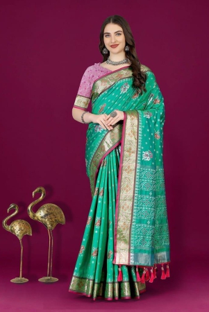 teal-patola-silk-woven-design-zari-meenakari-weaving-saree