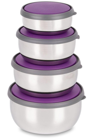 homepro-bowl-4pcs-with-lid-steel-purple-food-container-set-of-4-purple