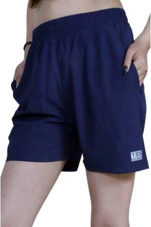 Solid Women Dark Blue Sports Shorts