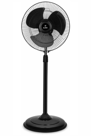 Elina High Speed Copper Motor Bullet Farrata Pedestal Fan with 2400 RPM | 12inch / 304.8mm Sweep | Adjustable Height | Oscillation | Black