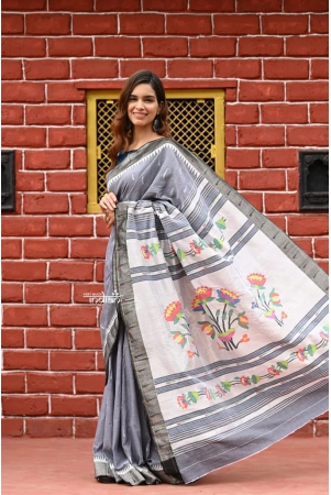 authentic-handloom-pure-cotton-paithani-with-handcrafted-lotus-pallu