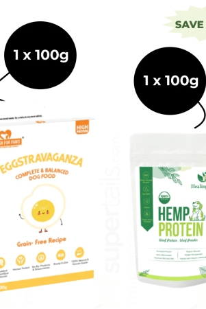 healing-leaf-hemp-protien-powder-for-pets-and-fresh-for-paws-eggstravaganza-dog-wet-food-combo-100g100g