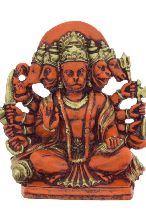 copperhoard-multi-gold-colour-resin-panchmukhi-hanuman-murti-vintage-statue-for-home-temple-saffron