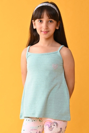 AQUA HEART SUMMER STRAPPY GIRLS TOP - AQUA-10-12 YEARS / 1N / AQUA