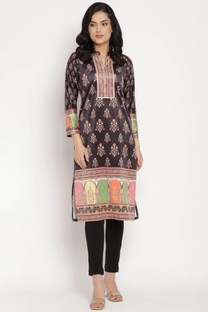 women-black-peach-ethnic-motifs-printed-velvet-kurta