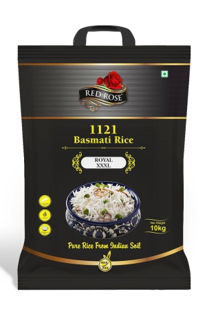 Red Rose Royal Basmati Rice, Extra Long Grain, Best Basmati Rice for Biryani, 10 KG