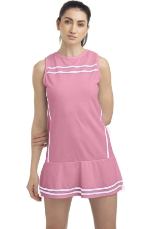 women-striped-round-neck-poly-cotton-pink-t-shirt