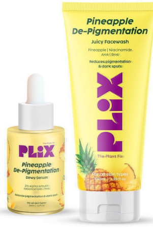 plix-5-pineapple-foaming-face-wash-and-serum-combo-for-pigmentation-dark-spotspack-of-2