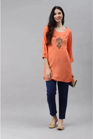 jc4u-peach-rayon-womens-straight-kurti-s