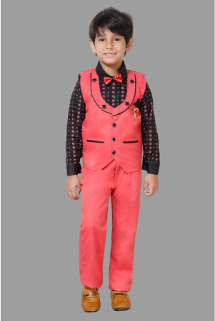 dkgf-fashion-pink-cotton-blend-boys-shirt-pants-pack-of-1-none