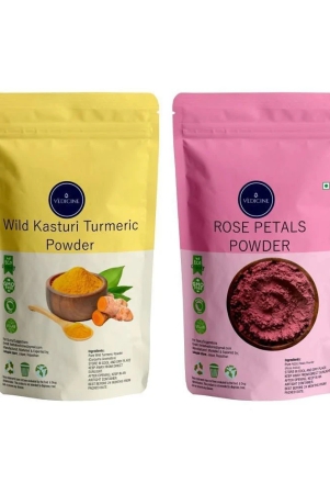 vedicine-natural-wild-turmeric-powder-and-rose-petal-powder-100g-each-pack-of-2