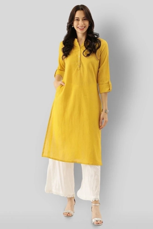 divena-yellow-cotton-womens-straight-kurti-pack-of-1-xxl