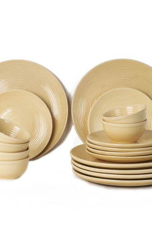 reactive-handcrafted-premium-ceramic-dinner-set-6-dinner-plates-6-quarter-plates-and-6-small-dinner-bowl-stoneware-microwave-and-dishwasher-safe-pack-of-18-yellow-ten