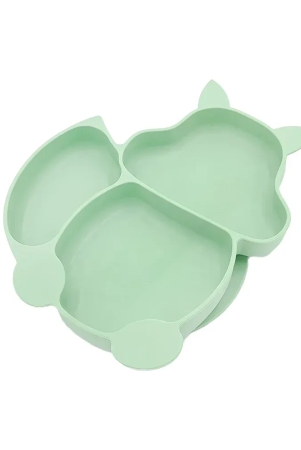 silicone-kids-dining-plate-green-cat