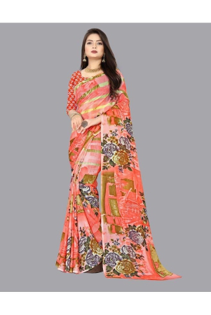 Anand Sarees - Orange Georgette Saree With Blouse Piece ( Pack of 1 ) - Orange