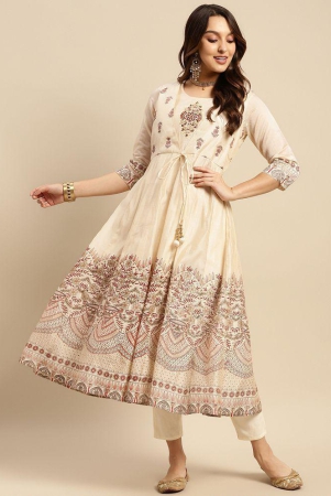 rangita-women-chanderi-beige-yoke-embroidered-border-printed-calf-length-anarkali-kurti-none