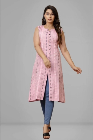 parastri-cotton-printed-front-slit-womens-kurti-pink-pack-of-1-none