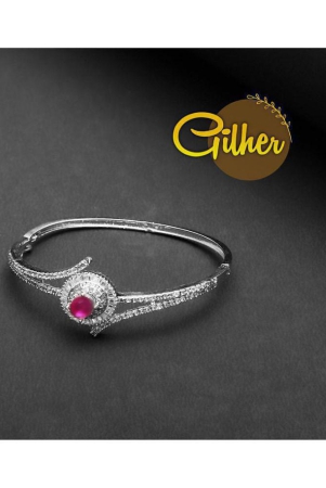 gilher-fancy-american-diamond-pink-ruby-stone-bracelet-with-side-open-lock-for-women-and-girls-none