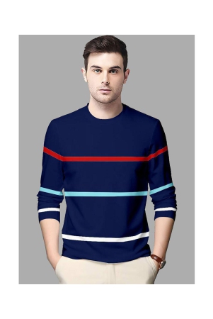 AUSK T-Shirt Cotton Blend Regular Fit For Men - Blue ( Pack of 1 ) - None