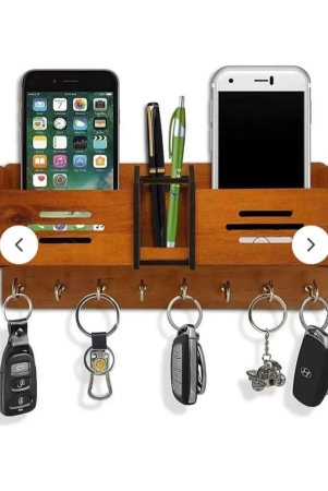 fitgo-brown-wood-key-holder-pack-of-1