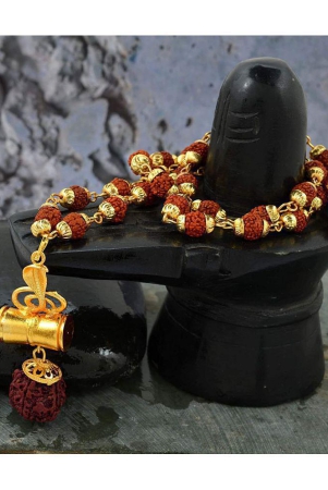 paystore-gold-plated-bholenath-naag-devta-with-panchmukhi-rudraksh-necklace-openable-damru-shape-design-hindu-god-pendant-jewellery-for-men-and-women