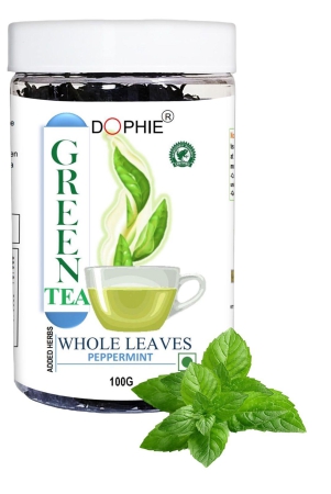 dophie-peppermint-green-tea-whole-leaves-100-g