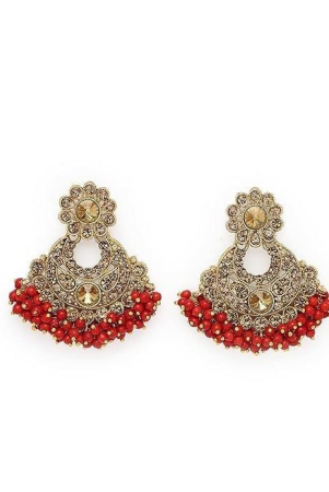 gold-plated-minakari-jhalar-earring-red-green-colour-for-women-girls