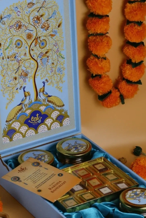 rakhi-box-unbreakable-bond-raw-almonds-cashews-raisins-pistachios-12-chocolates-bites-720g