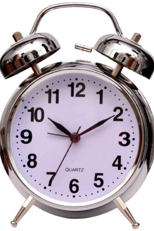 mitra-analog-8819-silver-alarm-clock-pack-of-1