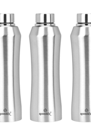 speedex-fridge-water-bottle-refrigerator-bottle-thunder-silver-1000-ml-steel-fridge-bottle-set-of-3-silver