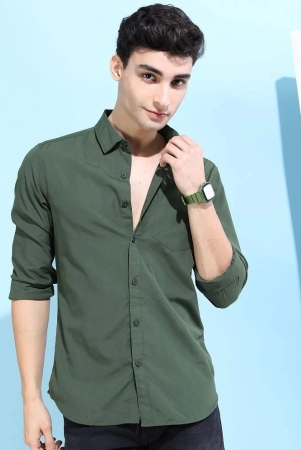 ketch-polyester-slim-fit-solids-full-sleeves-mens-casual-shirt-green-pack-of-1-none