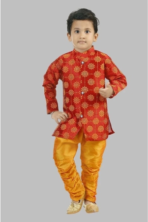 pichkari-pack-of-1-boys-silk-kurta-sets-maroon-none