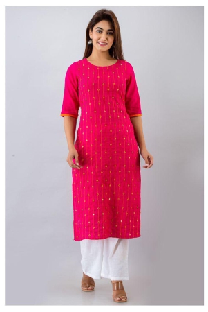 fabbibaprints-pink-cotton-straight-kurti-m