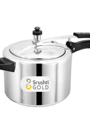 Srushti Gold 5 L Aluminium InnerLid Pressure Cooker Gas Stovetop Compatible