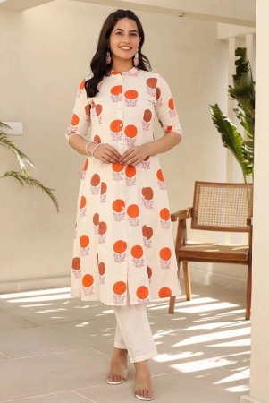 amiras-indian-ethnicwear-cotton-flex-printed-a-line-womens-kurti-orange-pack-of-1-none