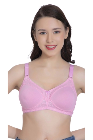 lacyluxe-seamless-padded-bra-women-full-coverage-lightly-padded-bra-42b-pink-nylon-non-stretch-net