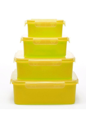 hometales-square-polyproplene-yellow-food-container-set-of-4-yellow