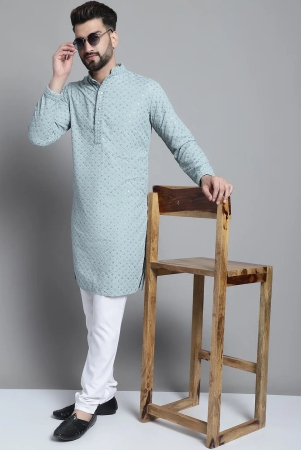 men-blue-chikankari-embroidered-and-sequence-kurta-with-churidar-xxl-blue